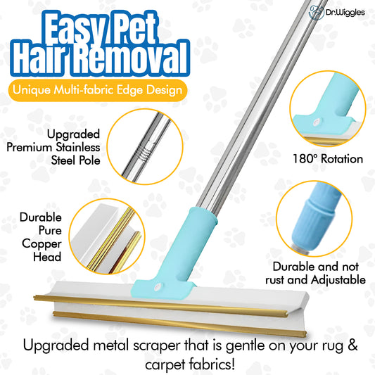 Dr. Wiggles Pet Hair Remover Broom and Lint Roller Bundle